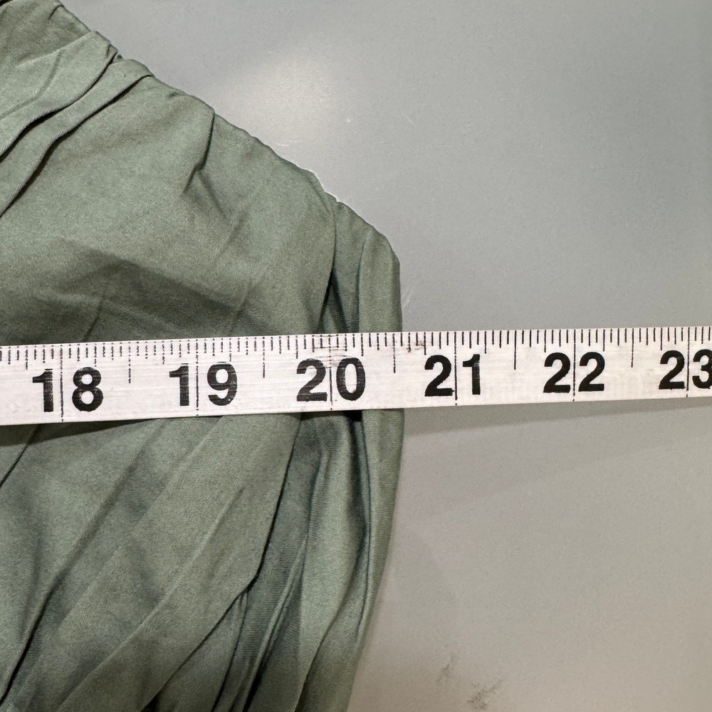 Abercrombie & Fitch Dress Womens XL Green Maxi Tie Strap Tiered Summer Sundress - Picture 9 of 11